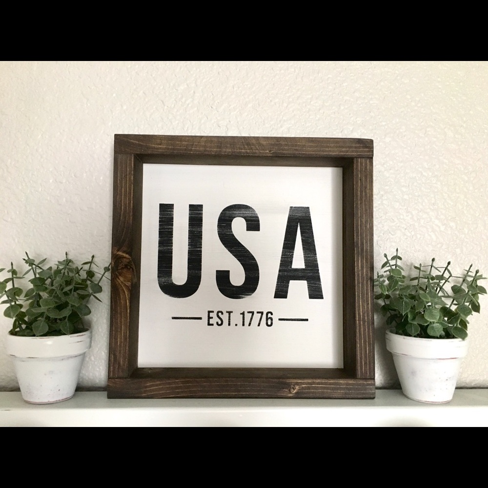 Handmade USA farmhouse sign!